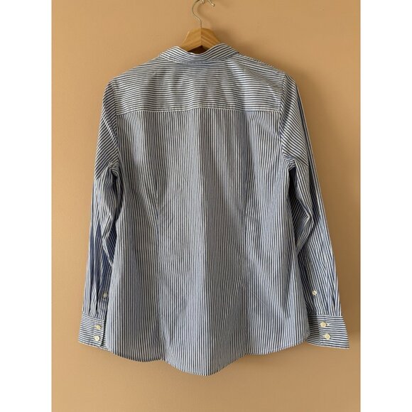 J . Crew Cotton Poplin Button Up Signature Fit Shirt Preppy Nautical Modest M - Picture 3 of 10